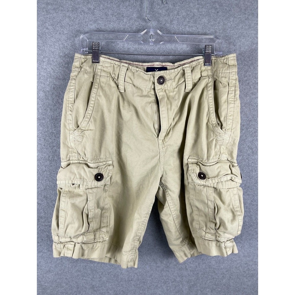 American Eagle Cargo Shorts Mens 32 Light Khaki Classic Military Utility